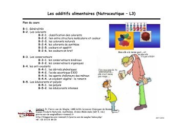 Cours L3 nutraceutique - additifs alimentaires