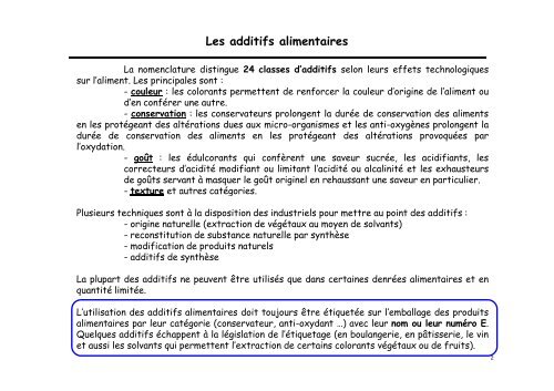 Cours L3 nutraceutique - additifs alimentaires