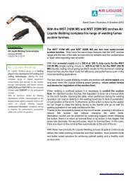 WST MS torches - Safety Data Sheets > Air Liquide Welding