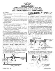 LISEZ ET CONSERVEZ CES INSTRUCTIONS - Hunter Fan