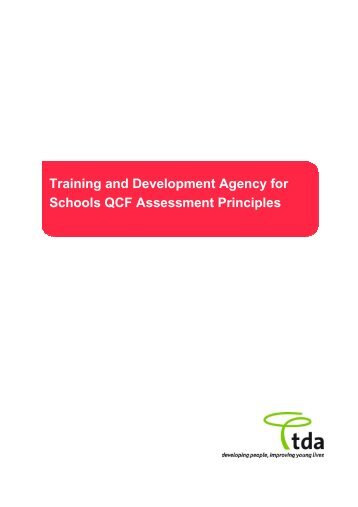 TDA QCF Assessment Principles - CfBT