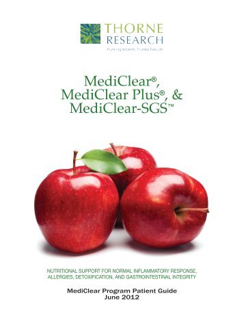 MediClearÂ®, MediClear PlusÂ®, & MediClear-SGS - Thorne Research
