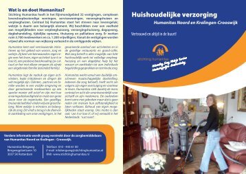 Folder huishoudelijke verzorging, Humanitas Noord en Kralingen ...