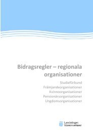 Bidragsregler - Regionala organisationer.pdf - Landstinget ...