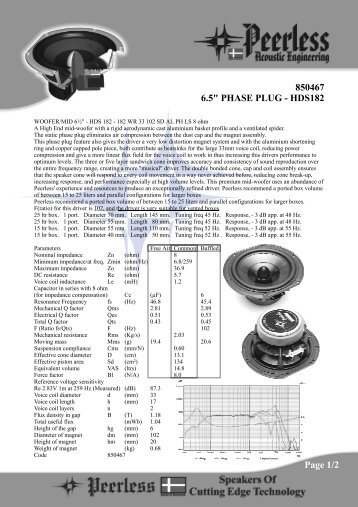 850467 6.5" PHASE PLUG - HDS182 Page 1/2 - DST-AU Home