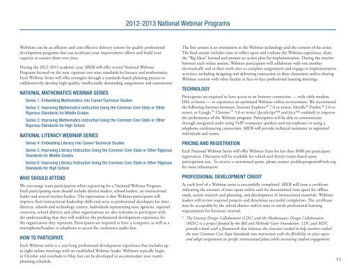 2012-2013 National Professional Development Programs