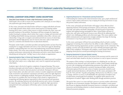 2012-2013 National Professional Development Programs