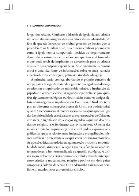 A CAMINHADA CRISTÃ NA HISTÃRIA - Livros evangÃ©licos