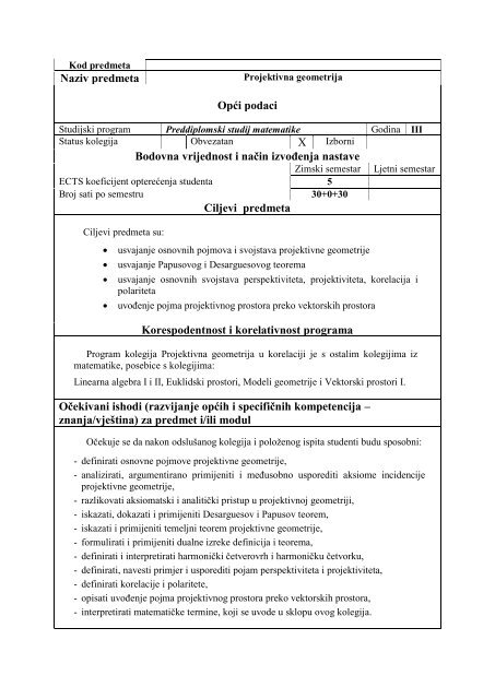 Projektivna geometrija