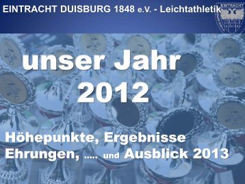 PrÃ¤sentation 2012 - Eintracht Duisburg | Leichtathletik Abteilung