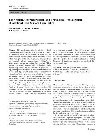 Fabrication, Characterisation and Tribological Investigation of ...