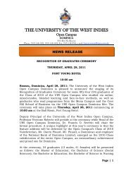 THE UNIVERSITY OF THE WEST INDIES - Open Campus - Uwi.edu