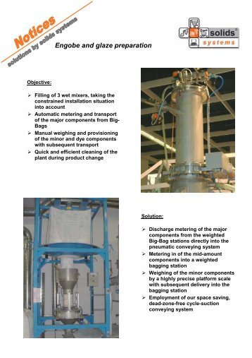 Engobe and glaze preparation - Solids Solutions Group