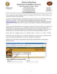 Request for PIERS Administrator Form - Wyoming Department of ...