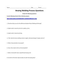Brazing Welding Process Questions