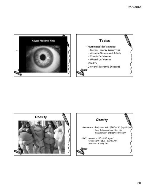 Nutritional Pathology Topics Nutritional ... - มหาวิทยาลัยนเรศวร