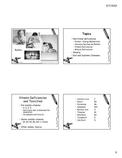 Nutritional Pathology Topics Nutritional ... - มหาวิทยาลัยนเรศวร