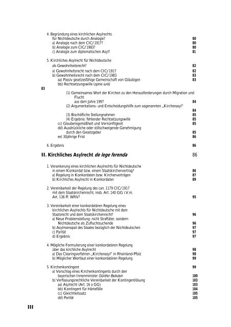 Kirchliches Asylrecht und Kirchenasyl im demokratischen Rechtsstaat