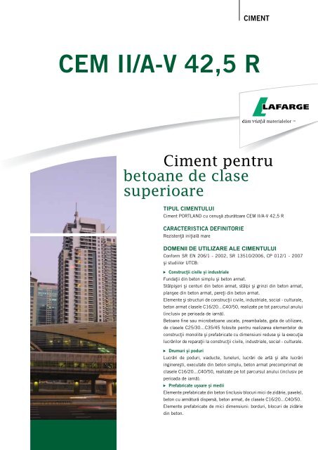 CEM II/A-V 42,5 R - Lafarge