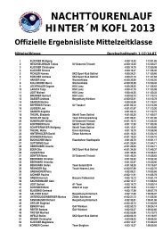 Ergebnisliste Mittelzeit 2013 - Nachttourenlauf