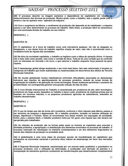 prova 1 fase - Universidade Federal do AmapÃ¡ - Unifap