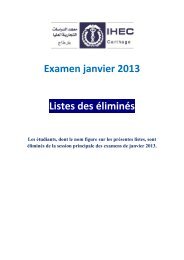 Examen janvier 2013 Listes des Ã©liminÃ©s - IHEC