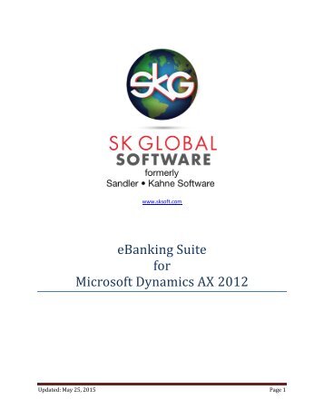 eBanking Suite for Microsoft Dynamics AX 2012 - Sandler*Kahne ...