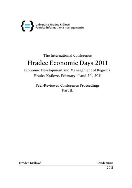 International Conference Hradec Economic Days 2011