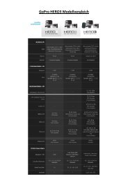 GoPro HERO3 Modellvergleich - Video Data