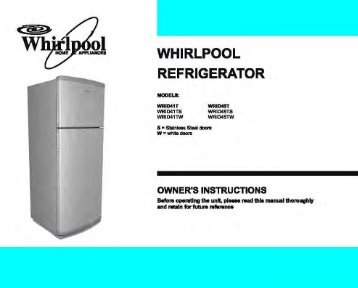 Whirlpool WRID45TS Product Manual - Comparison.com.au