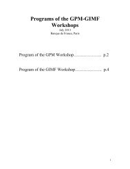 Programs of the GPM-GIMF Workshops - Dynare