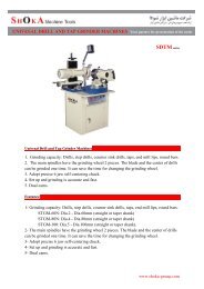 UNIVESAL DRILL AND TAP GRINDER MACHINES - Shoka Group