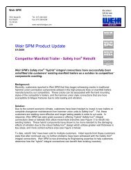 Weir SPM Product Update - Weir Oil & Gas Division