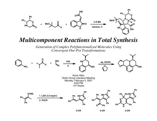 Multicomponent Reactions - The Stoltz Group