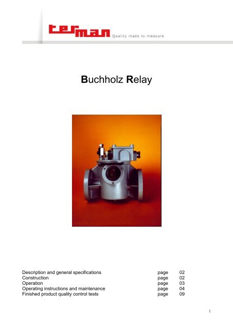 BUCHHOLZ RELAY type BS 25 - TERMAN