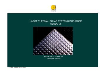 LARGE THERMAL SOLAR SYSTEMS IN EUROPE SESEC VII