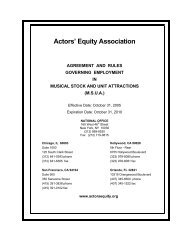 Musical Stock and Unit Attractions (MSUA) Agreement 05-10 - Actors