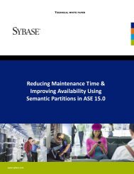 Reducing Maintenance Time & Improving Availability ... - Sybase