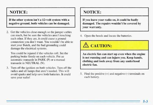 1996 Buick Park Avenue Owner's Manual