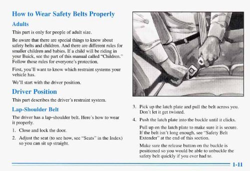 1996 Buick Park Avenue Owner's Manual