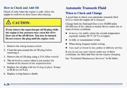 1996 Buick Park Avenue Owner's Manual