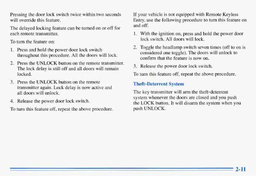 1996 Buick Park Avenue Owner's Manual