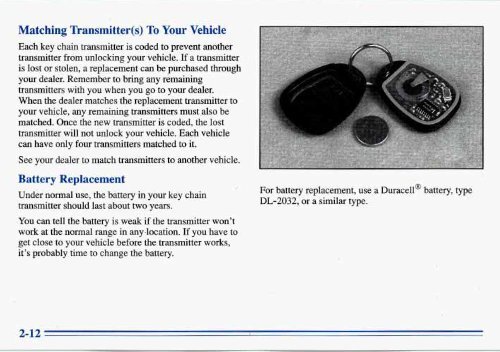 1996 Buick Park Avenue Owner's Manual