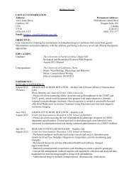 Curriculum Vitae - UNC School of Dentistry