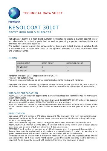 RESOLCOAT 3010T - Resoltech