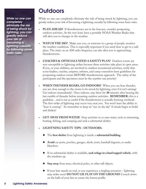 lightning safety awareness booklet (PDF, 1.97 MB) - State of Illinois