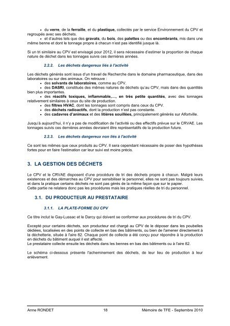 Mise en place du plan de gestion des dÃ©chets sur un ... - ENGEES