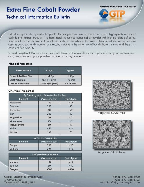 Extra Fine Cobalt Powder - GTP