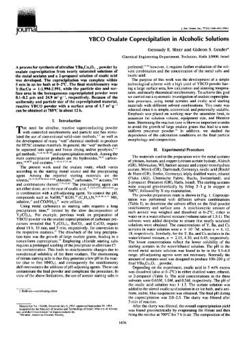 YBCO Oxalate Coprecipitation in Alcoholic Solutions