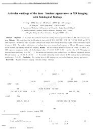 磁共振膝关节软骨分层表现的组织学对照研究 - 上海交通大学医学院 ...